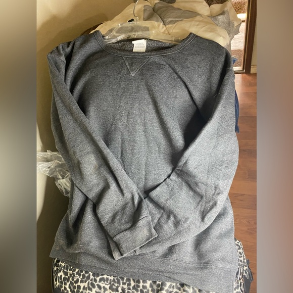 90’s Hanes Eco Smart Sweatshirt, Charcoal Gray with wristband Slits - Picture 4 of 9